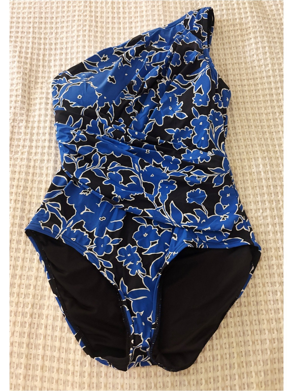 Michael Kors Collection Floral One Shoulder Swimsuit